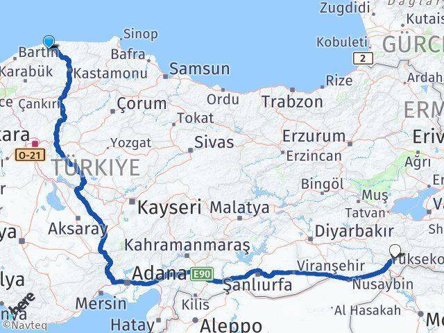 Şenpazar Şırnak Arası Kaç Km - Yol Tarifi