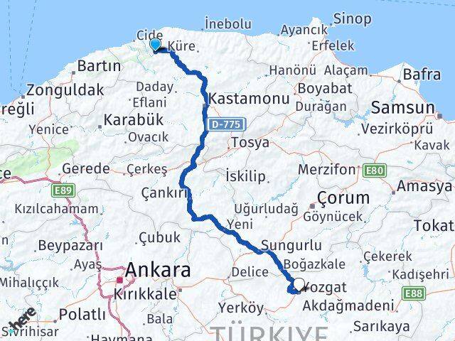 Şenpazar Yozgat Arası Kaç Km - Yol Tarifi
