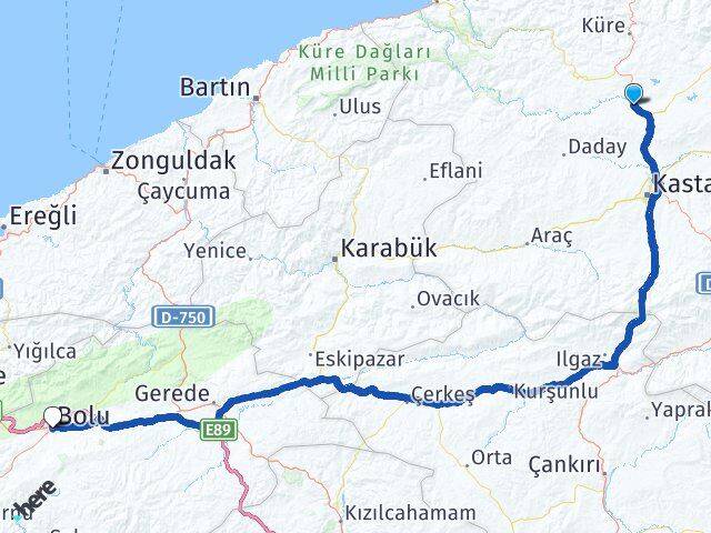 Seydiler Bolu Arası Kaç Km - Yol Tarifi