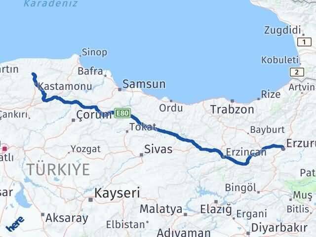 Seydiler Erzurum Arası Kaç Km - Yol Tarifi
