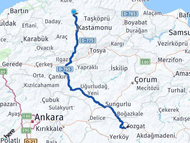 Seydiler Yozgat Arası Kaç Km - Yol Tarifi
