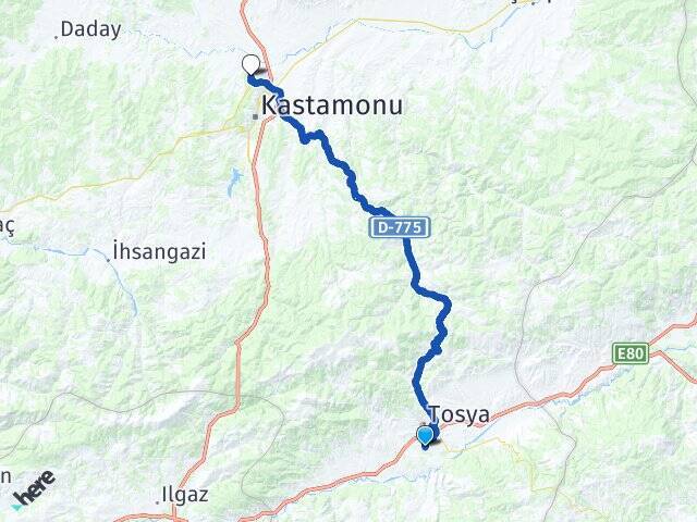 Bahçelievler Kastamonu Üniversitesi Arası Kaç Km - Yol Tarifi