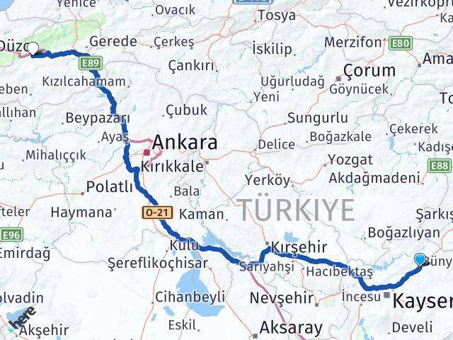 Bünyan Bolu Arası Kaç Km - Yol Tarifi