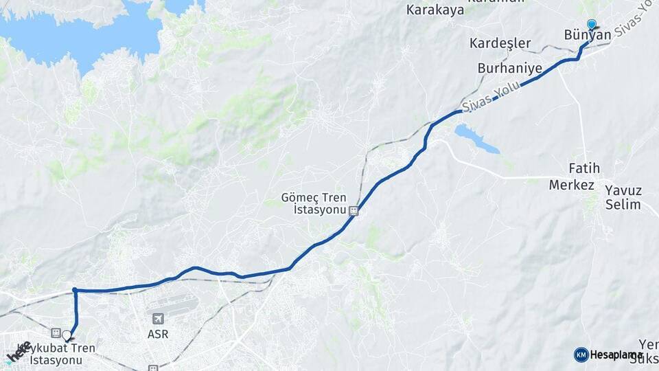 Bünyan Kayseri Otogarı Arası Kaç Km - Yol Tarifi