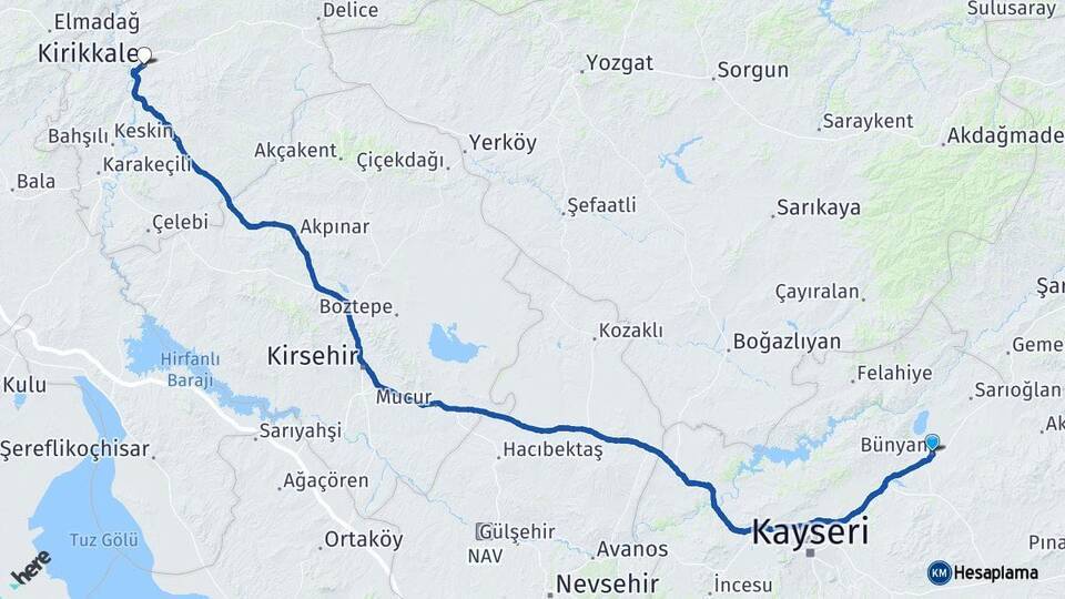 Bünyan Kırıkkale Arası Kaç Km - Yol Tarifi