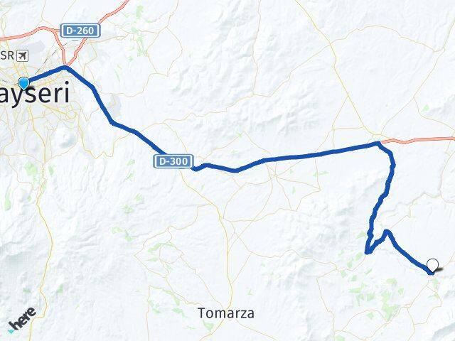 Kayseri Dadaloğlu Tomarza Arası Kaç Km - Yol Haritası