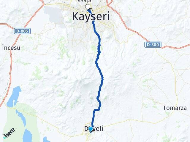 Aşağıeverek Abdullah Gül Üniversitesi Arası Kaç Km - Yol Tarifi