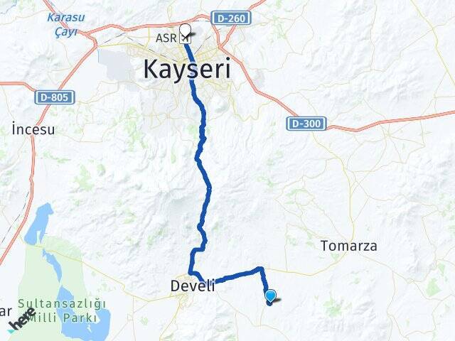 Çöten Erkilet Havalimanı Arası Kaç Km - Yol Tarifi