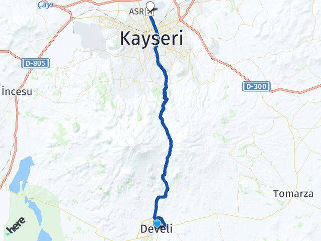 Develi Erkilet Havalimanı Arası Kaç Km - Yol Tarifi