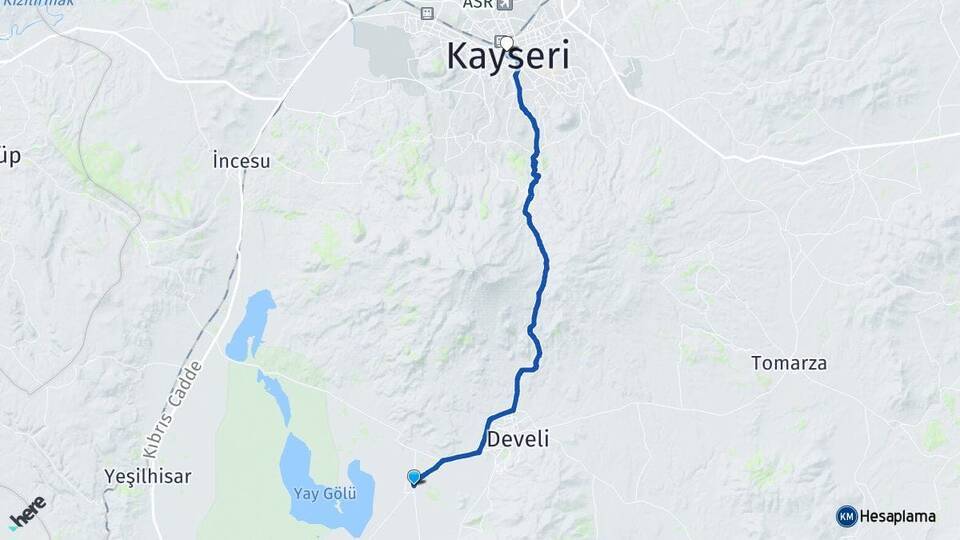 Sindelhöyük Kayseri Arası Kaç Km - Yol Tarifi