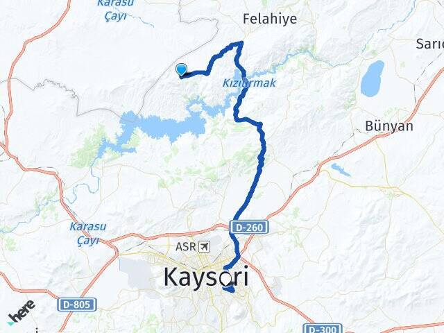 Acırlı Erciyes Üniversitesi Arası Kaç Km - Yol Tarifi