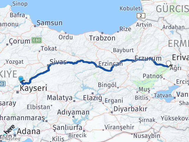 Felahiye Ağrı Arası Kaç Km - Yol Tarifi