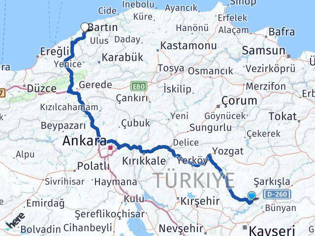 Felahiye Bartın Arası Kaç Km - Yol Tarifi