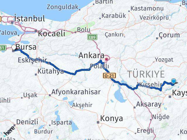 Felahiye Bursa Arası Kaç Km - Yol Tarifi