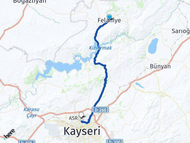 Felahiye Erkilet Havalimanı Arası Kaç Km - Yol Tarifi