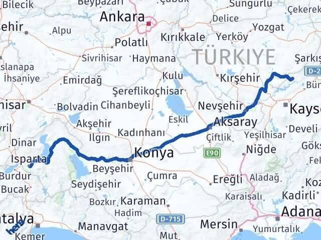 Felahiye Isparta Arası Kaç Km - Yol Tarifi