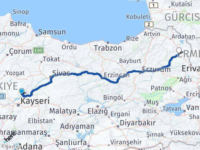 Felahiye Kars Arası Kaç Km - Yol Tarifi