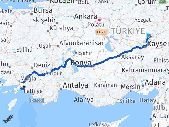 Felahiye Muğla Arası Kaç Km - Yol Tarifi