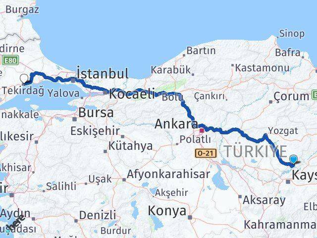 Felahiye Tekirdağ Arası Kaç Km - Yol Tarifi
