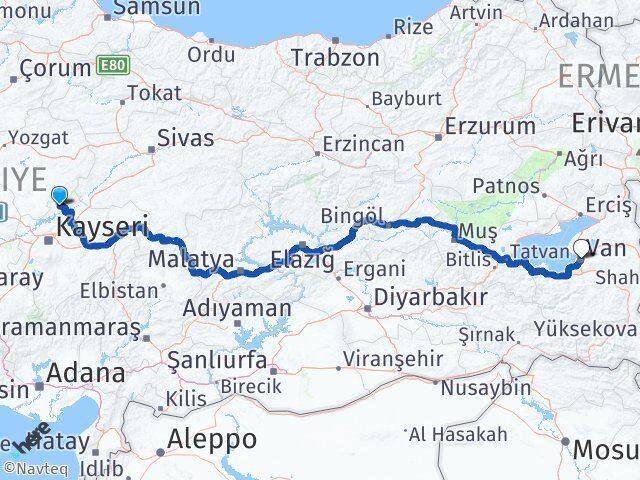 Felahiye Van Arası Kaç Km - Yol Tarifi