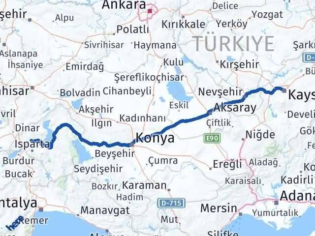 Kayseri Gönen Arası Kaç Km - Yol Tarifi