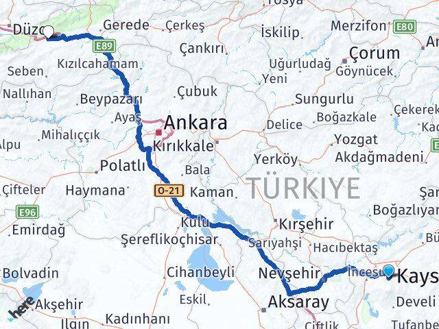Hacılar Bolu Arası Kaç Km - Yol Tarifi