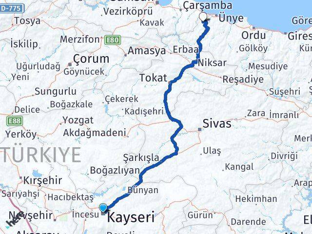 Kayseri İkizce Arası Kaç Km - Yol Tarifi