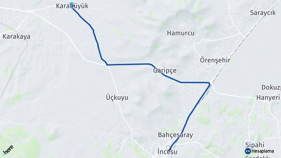 Karahüyük İncesu Arası Kaç Km - Yol Tarifi