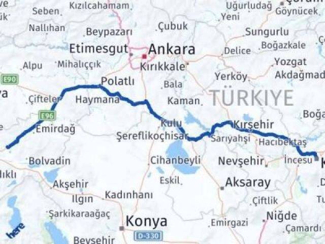Kayseri İscehisar Afyonkarahisar Arası Kaç Km - Yol Haritası