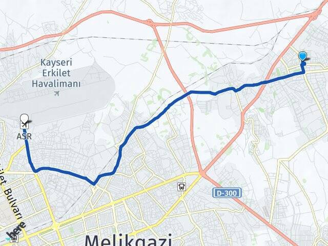 Beyazşehir Erkilet Havalimanı Arası Kaç Km - Yol Tarifi