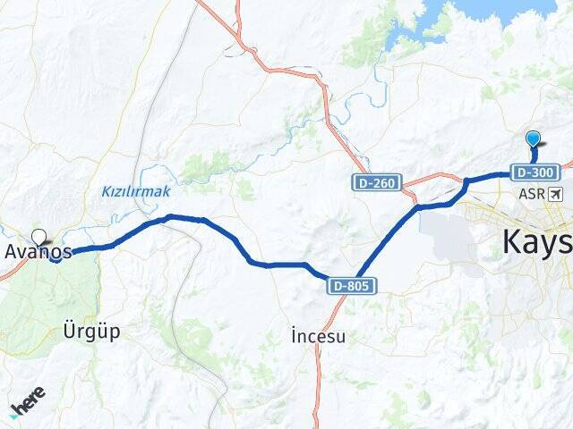 Erkilet Avanos Arası Kaç Km - Yol Tarifi