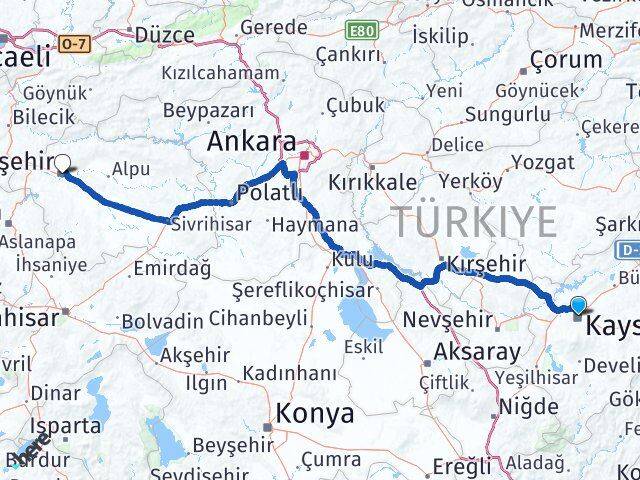 Kocasinan Eskişehir Arası Kaç Km - Yol Tarifi