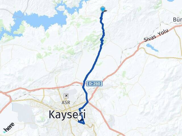 Höbek Erciyes Üniversitesi Arası Kaç Km - Yol Tarifi