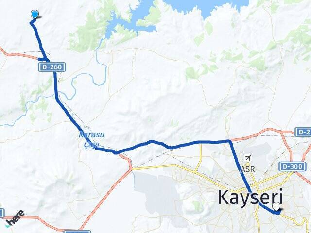 Karakimse Erciyes Üniversitesi Arası Kaç Km - Yol Tarifi