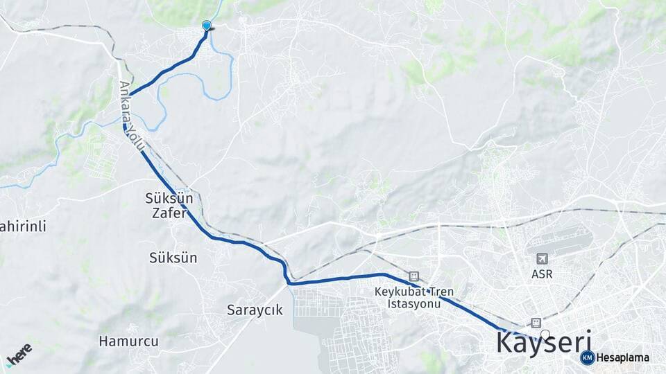 Yemliha Kayseri Arası Kaç Km - Yol Tarifi