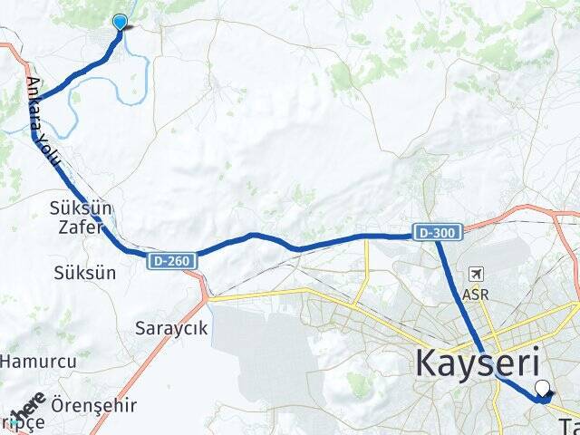 Yemliha Erciyes Üniversitesi Arası Kaç Km - Yol Tarifi