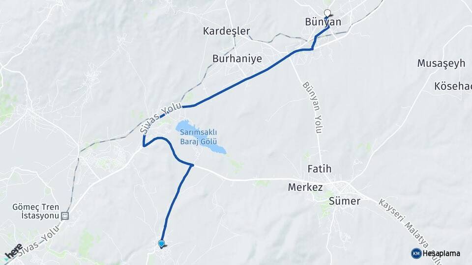 Ağırnas Bünyan Arası Kaç Km - Yol Tarifi