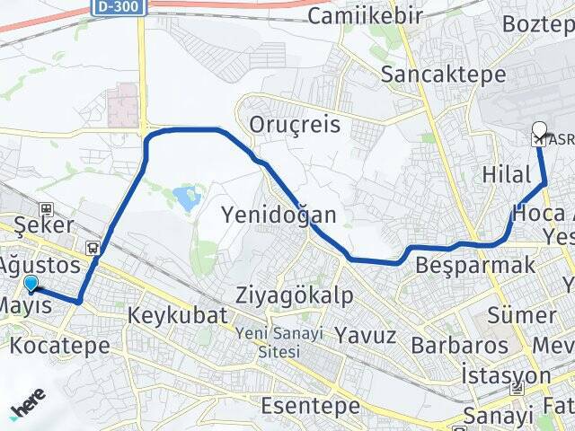 Anafartalar Erkilet Havalimanı Arası Kaç Km - Yol Tarifi