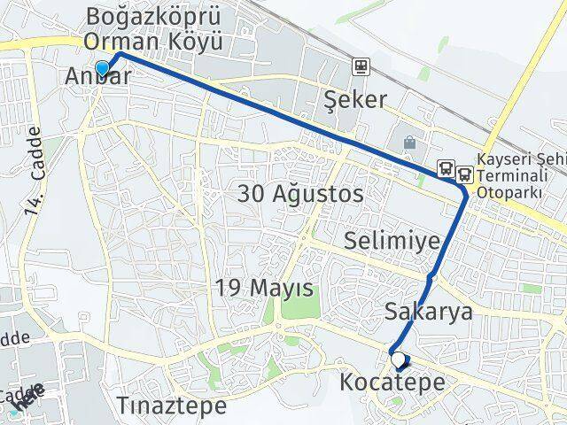 Anbar Kocatepe Arası Kaç Km - Yol Tarifi