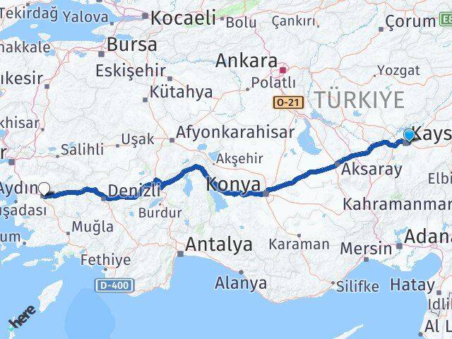 Melikgazi Aydın Arası Kaç Km - Yol Tarifi