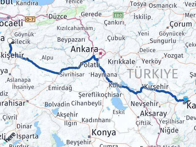 Melikgazi Bilecik Arası Kaç Km - Yol Tarifi
