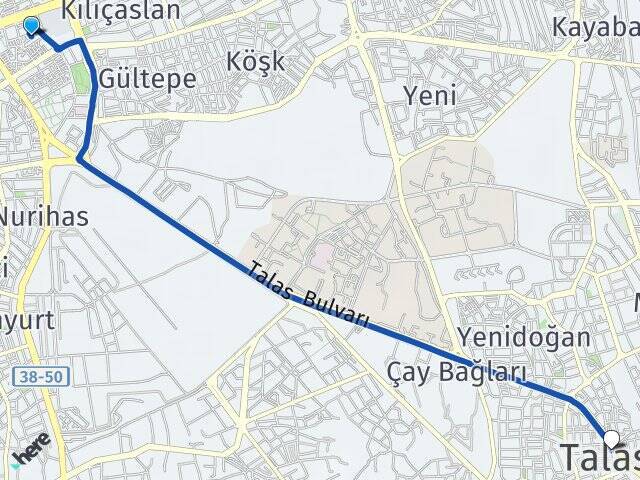Hunat Talas Arası Kaç Km - Yol Tarifi