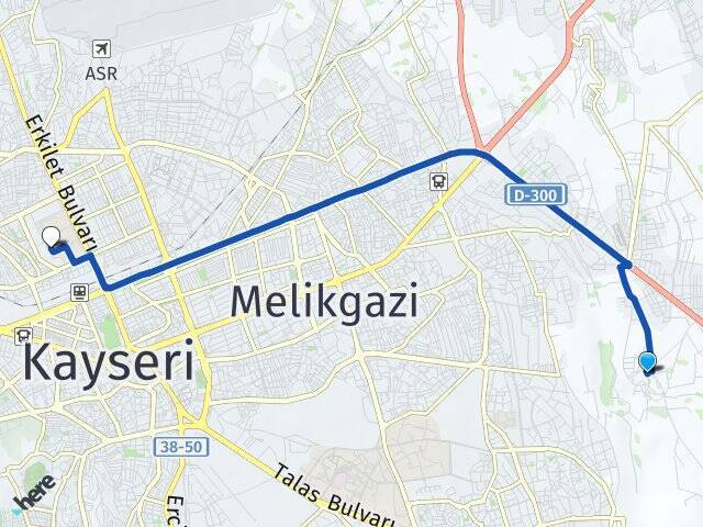 Tavlusun Abdullah Gül Üniversitesi Arası Kaç Km - Yol Tarifi