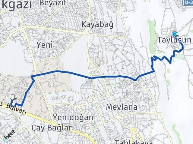 Tavlusun Erciyes Üniversitesi Arası Kaç Km - Yol Tarifi