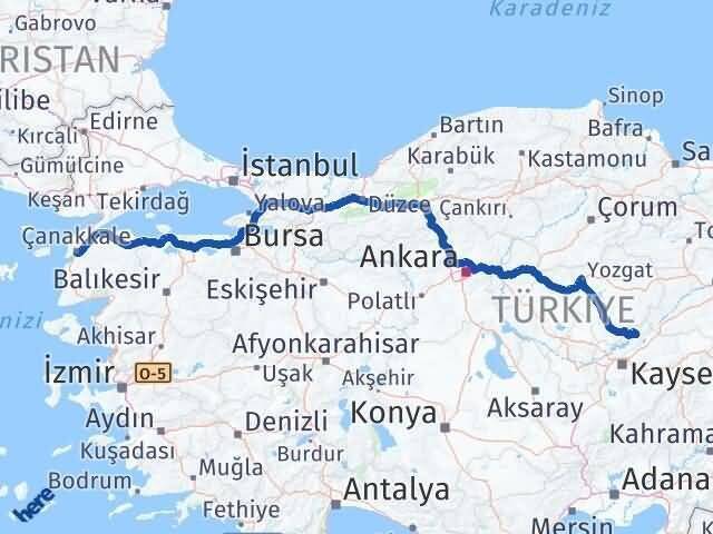 Özvatan Çanakkale Arası Kaç Km - Yol Tarifi