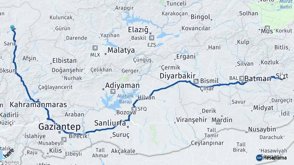 Pınarbaşı Siirt Arası Kaç Km - Yol Tarifi