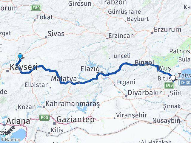 Sarıoğlan Bitlis Arası Kaç Km - Yol Tarifi