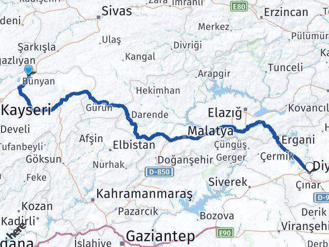 Sarıoğlan Diyarbakır Arası Kaç Km - Yol Tarifi
