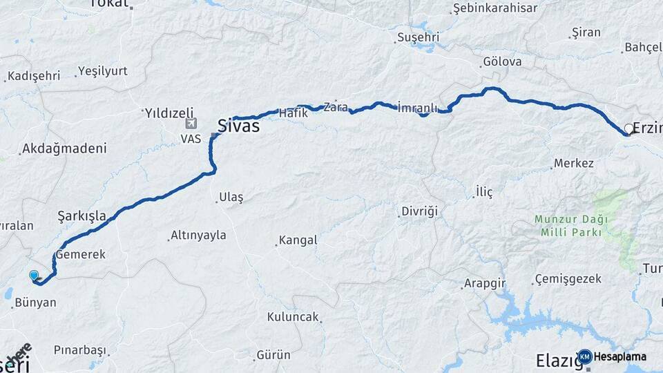 Sarıoğlan Erzincan Arası Kaç Km - Yol Tarifi