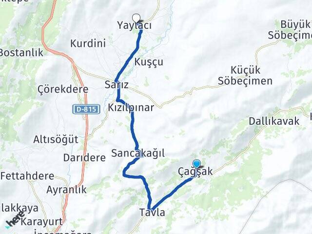 Çağşak Yaylacı Arası Kaç Km - Yol Tarifi